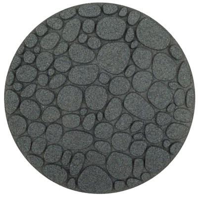B&Q -  Round Grey River Rock Stepping StonePack Of 4