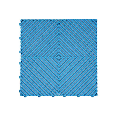 B&Q -  Heavy Duty Vented Interlocking Garage Tiles40Cm X 40CmLight BluePack Of 15