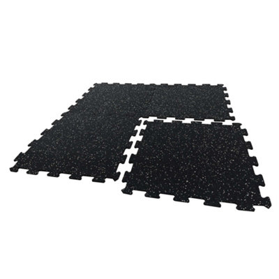 B&Q -  62X62Cm 14mm Interlocking Rubber Top Eva Foam Floor Mats For GymExercise Mats Reduce Noise And ImpactPack Of 9