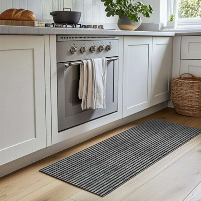Nicoman Grey Stripe Lage Runner 150Cm X 60Cm from B&Q