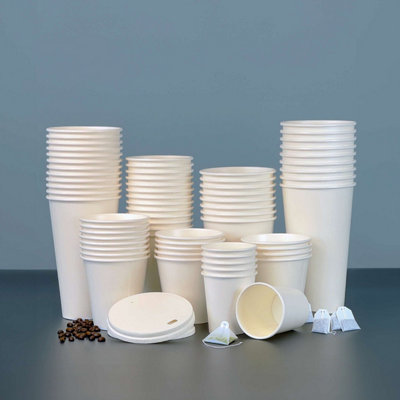 B&Q -  8Oz Eco-Friendly Disposable Coffee Cups For Hot Drinks50 Pack