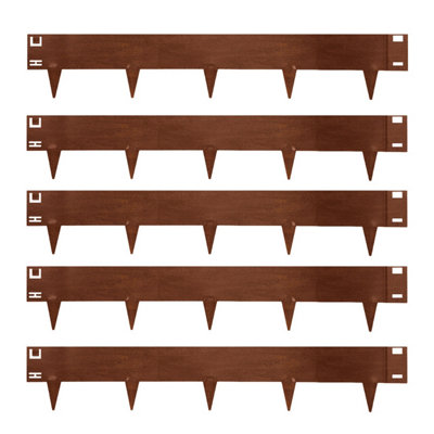 B&Q -  1M Heavy Duty Pre Rusted Metal Garden Border Edging Set Of 5