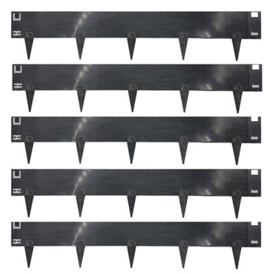 Nicoman (Anthracite Grey) Metal Lawn Edging Garden Border - 5 Pieces - Image 3