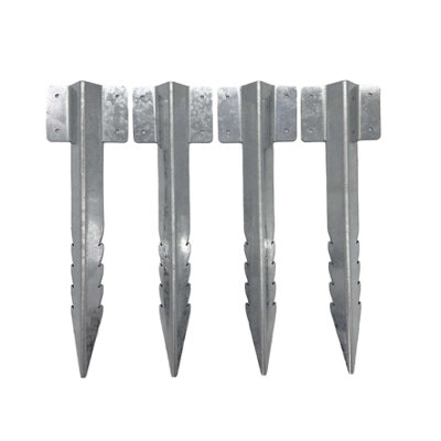 Nicoman Straight Galvanised Steel Railway Sleeper BracketsPack Of 4 from B&Q
