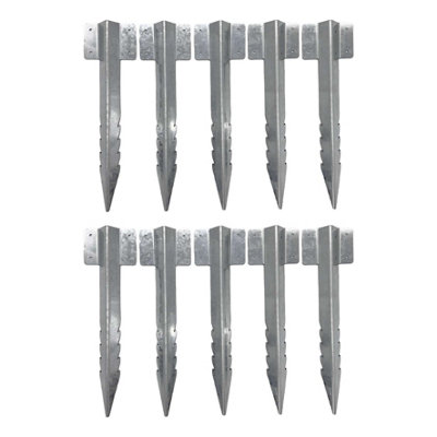 Nicoman Straight Galvanised Steel Railway Sleeper BracketsPack Of 10 from B&Q