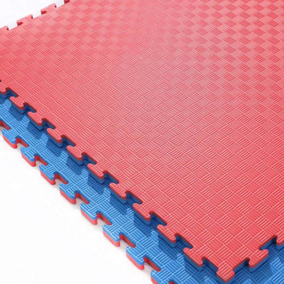 Nicoman 40Mm Premium Reversible And Eva Tatami Foam Mats 12 Pieces Red/Blue
