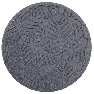 Nicoman Stepping Stones Recycled Rubber Path Eco Friendly Weatherproof With Geo Leaves Design