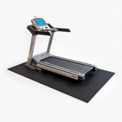 B&Q -  Heavy-Duty Treadmill Mat 180X75Cm In Black For Exercise Bikes And Fitness Equipment Protection