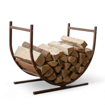 B&Q -  Metal Rusted U Shape Log Storage Firewood Log Holder