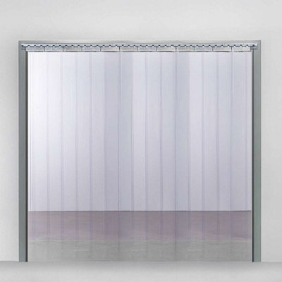 B&Q -  Pvc Strip Curtain Door Strip Kit2M Wide X 2.1M High Complete Set