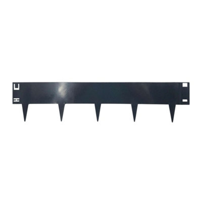 Rackhams Anthracite/Grey Metal Lawn Edging Garden Border - 20Cm - Pack Of 1 - Image 3