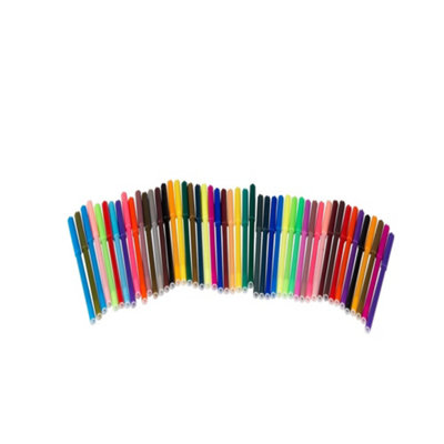  - 50 Coloured Felt Tip Pen Set  Washable Marker Pens For Kids & Adults Assorted Colours Art Drawing Set
