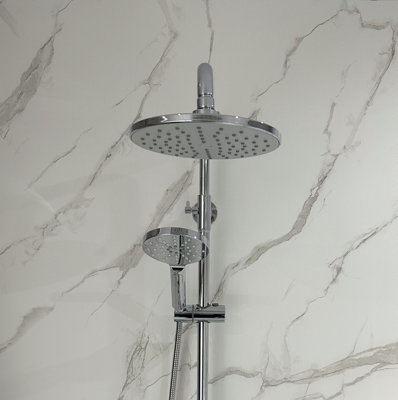 Dbs Bathrooms Carrara White Marble Pvc Shower Wall Panel 1M X 2.4M from B&Q