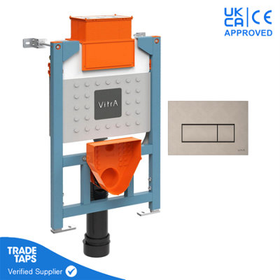 Vitra Reduced Height Cistern Frame With Loop Square Flush PlateFircali Nickel from B&Q