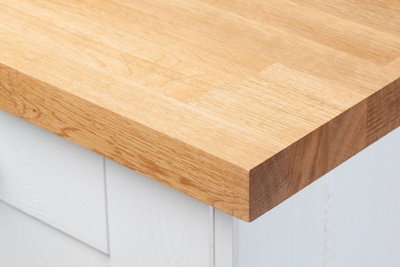 B&Q -  Solid Oak Wood Worktop  3M X 960mm X 22mmPremium Real Wooden Timber Kitchen Countertop
