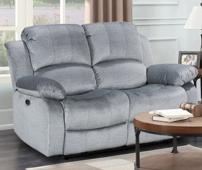 Electric Recliner Sofa In Grey Chenille Fabric 2 Seater Sofa from B&Q