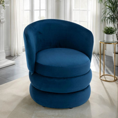 Accent Swivel Chair In Blue Fabric from B&Q