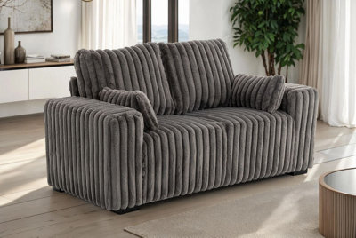 2 Seater Sofa In Grey Jumbo Cord from B&Q