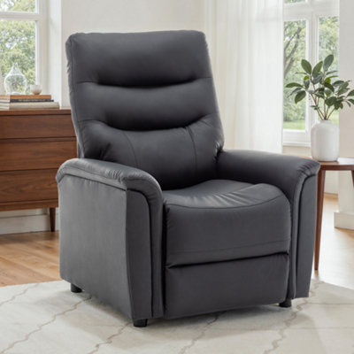 Black Recliner Chair In Faux Leather from B&Q