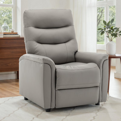 Grey Recliner Chair In Faux Leather from B&Q