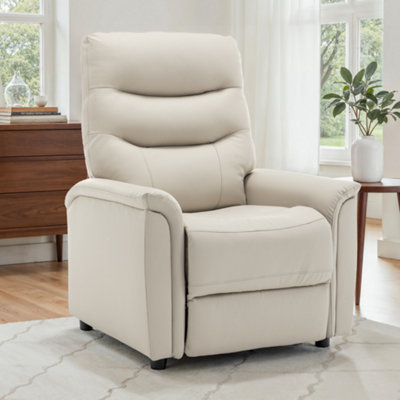 Cream Recliner Chair In Faux Leather from B&Q