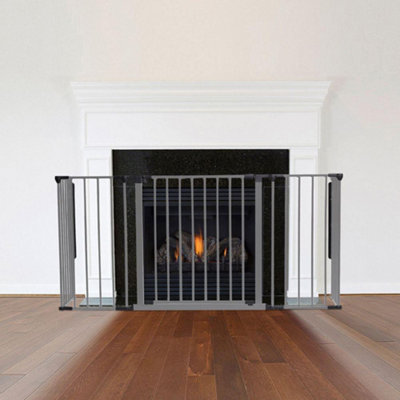 Safetots Multi Panel Fire Surround38Cm Deep X 138Cm WideGrey70Cm TallChild And Pet SafetyBaby And Toddler Fire Guard from B&Q