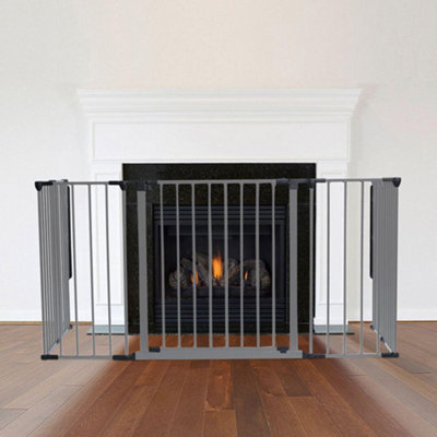 Safetots Multi Panel Fire Surround71Cm Deep X 138Cm WideGrey70Cm TallChild And Pet SafetyBaby And Toddler Fire Guard from B&Q