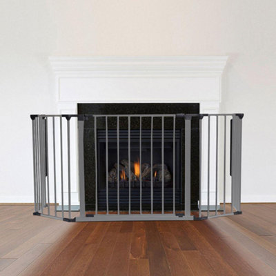 Safetots Multi Panel Fire Surround49Cm Deep X 105Cm WideGrey70Cm TallChild And Pet SafetyBaby And Toddler Fire Guard from B&Q