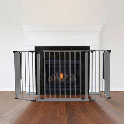 Safetots Multi Panel Fire Surround69Cm Deep X 118Cm WideGrey70Cm TallChild And Pet SafetyBaby And Toddler Fire Guard from B&Q