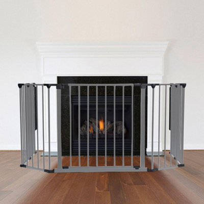 Safetots Multi Panel Fire Surround82Cm Deep X 104Cm WideGrey70Cm TallChild And Pet SafetyBaby And Toddler Fire Guard from B&Q