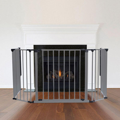 Safetots Multi Panel Fire Surround88Cm Deep X 104Cm WideGrey70Cm TallChild And Pet SafetyBaby And Toddler Fire Guard from B&Q