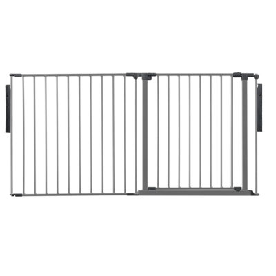 Safetots Premium Multi Panel Room DividerUp To 154Cm WideGrey70Cm TallFlexible Barrier With Door For Baby And Toddler from B&Q