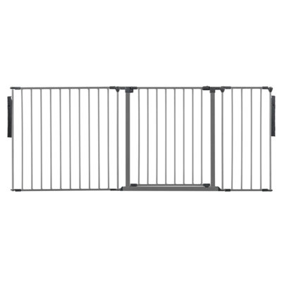 Safetots Premium Multi Panel Room DividerUp To 187Cm WideGrey70Cm TallFlexible Barrier With Door For Baby And Toddler from B&Q