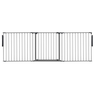 Safetots Grey Premium Multi Panel Room Divider, Up To Wide, 70Cm Tall, Flexible Barrier With Door For Baby And Toddler 226Cm