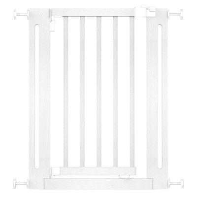 Safetots Wooden Elegance Gate, 63Cm - 71Cm, Pressure Fit Safety Gate, Baby Gate For Stairs And Doors, Easy Installation White