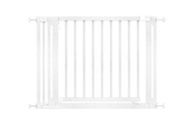Safetots Wooden Elegance GateWhite105Cm113CmPressure Fit Safety Gate73Cm Extra Wide DoorwayEasy Installation from B&Q