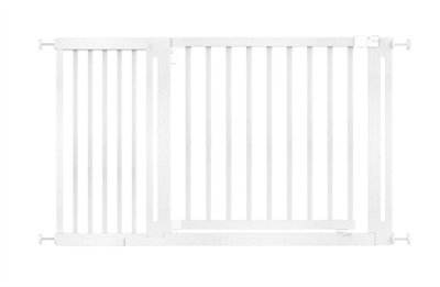Safetots Wooden Elegance GateWhite135Cm143CmPressure Fit Safety Gate73Cm Extra Wide DoorwayEasy Installation from B&Q