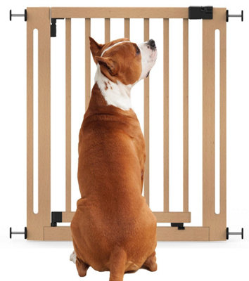 Bettacare Wooden Elegance Dog GateNatural79Cm87CmPressure Fit Pet Gate57Cm Extra Wide DoorwayEasy Installation from B&Q