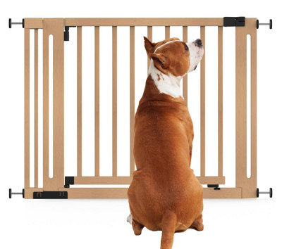 Bettacare Wooden Elegance Dog GateNatural105Cm113CmPressure Fit Pet Gate73Cm Extra Wide DoorwayEasy Installation from B&Q