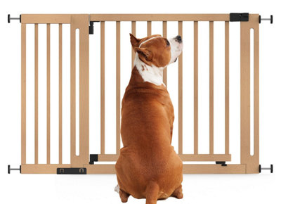 Bettacare Wooden Elegance Dog GateNatural125Cm133CmPressure Fit Pet Gate73Cm Extra Wide DoorwayEasy Installation from B&Q