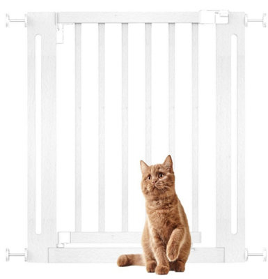 Bettacare Wooden Elegance Dog Gate, 71Cm - 79Cm, Pressure Fit Pet Gate For Puppy, Dog And Pet, Easy Installation White