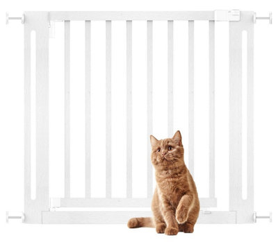 Bettacare Wooden Elegance Dog Gate, 87Cm - 95Cm, Pressure Fit Pet Gate, 65Cm Extra Wide Doorway, Easy Installation White