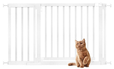 Bettacare White Wooden Elegance Dog Gate, - 123Cm, Pressure Fit Pet Gate, 73Cm Extra Wide Doorway, Easy Installation 115Cm