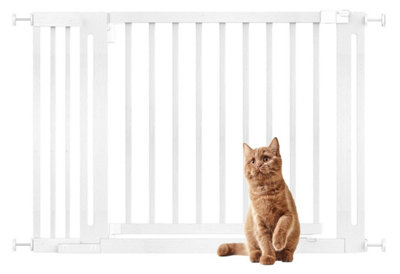 Bettacare Wooden Elegance Dog Gate, 125Cm - 133Cm, Pressure Fit Pet Gate, 73Cm Extra Wide Doorway, Easy Installation White
