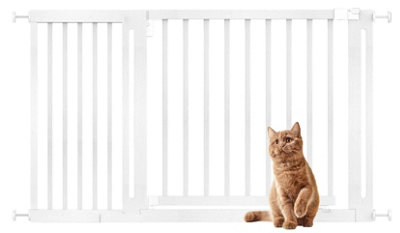 Bettacare White Wooden Elegance Dog Gate, - 143Cm, Pressure Fit Pet Gate, 73Cm Extra Wide Doorway, Easy Installation 135Cm