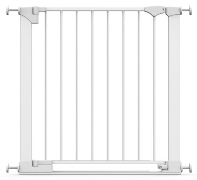 Safetots Safestep Gate, 75Cm - 82Cm, Extra Low Walkthrough, Pressure Fit Safety Gate, Baby Gate For Stairs And Doors White