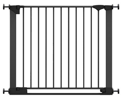 Safetots Safestep Gate, 89Cm - 96Cm, Extra Low Walkthough, 74Cm Extra Wide Doorway, One Piece Extra Wide Baby Gate Black