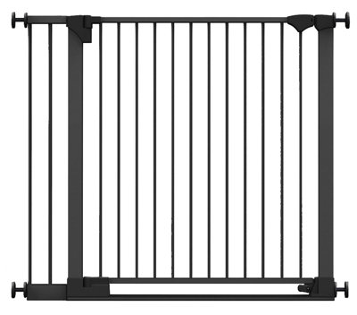 Safetots Black Safestep Gate, - 117Cm, Extra Low Walkthough, 81Cm Extra Wide Doorway, Extra Wide Baby Gate 110Cm