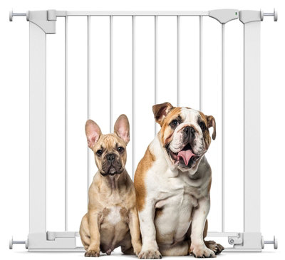 Bettacare White Safestep Dog Gate, - 82Cm, Extra Low Walkthrough, Pressure Fit Safety Gate, Pet Gate For Stairs And Doors 75Cm