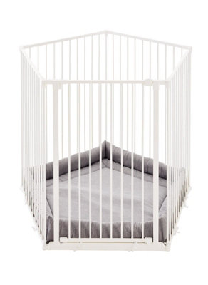 B&Q -  Extra Tall Play Pen With MatPentagon5 X 72CmWhite105Cm High